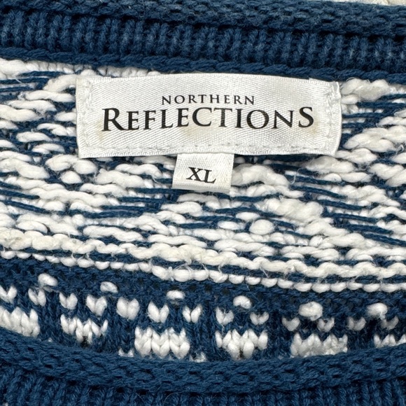 Northern Reflections Blue and White Patterned Sweater - Picture 3 of 5